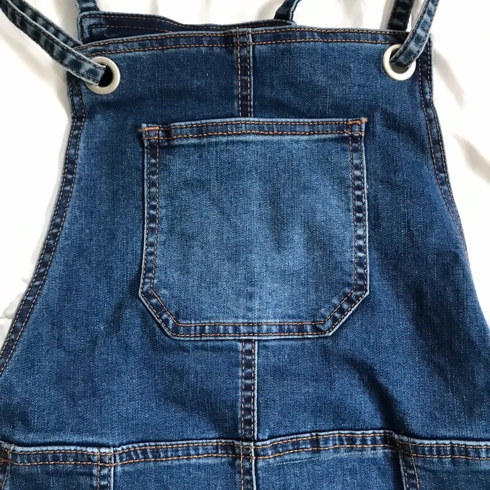 Denim Overall Mini Dress - Picture 3 of 8